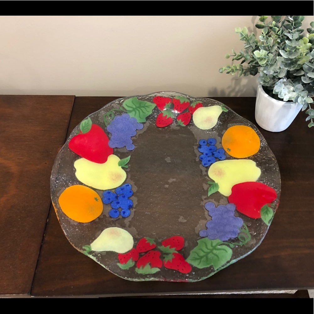 Beautiful Fused Glass Fruit Platter 🍎 🍌